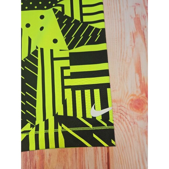 Nike Pro Compression Capri Leggings Large Yellow & Black Geometric Print - Picture 5 of 7